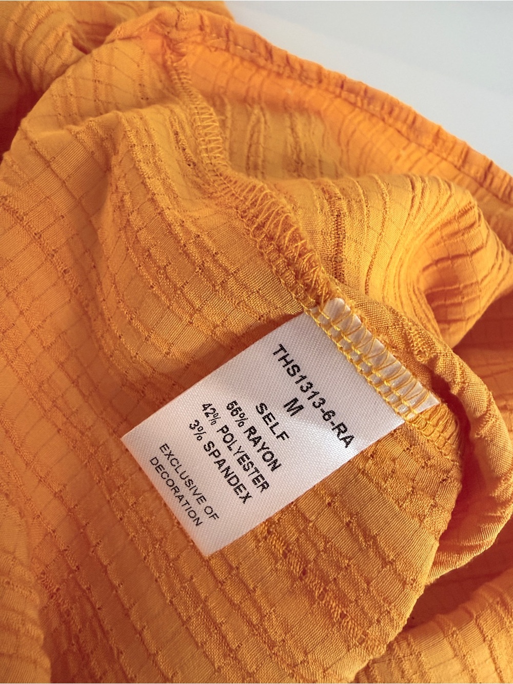 THML Marigold Textured Dramatic Ruffle Sleeve Blouse Top M - Picture 8 of 8